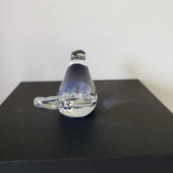 Murano Style Blue,Clear Art Glass Sitting Bird Paperweight . - Picture 5 of 8